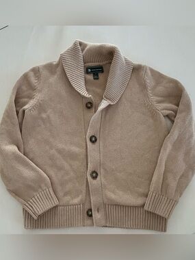 Brooks Brothers Beige/Tan Shawl Collar Button Cardigan Boys 10Y
